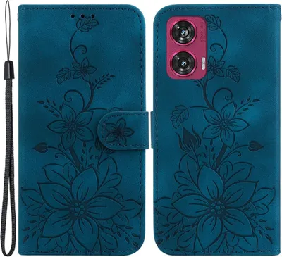 Produktbild von Motorola Edge 50 Fusion Hülle - Coverup Blumen Klapphülle - Blau