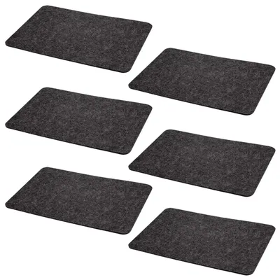 Produktbild von 6er Set Platzmatte Filz 44 x 30 cm Dunkelgrau  Tischsets Untersetzer Rechteckig Tischmatten Platzsets Filzuntersetzer