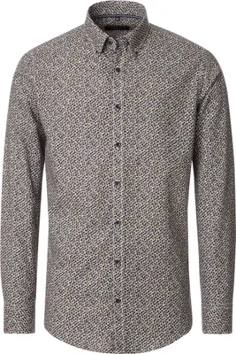 Produktbild von CASAMODA Herren Freizeithemd Langarm Button-Down Casual Braun gemustert XXL