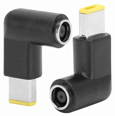 Image de Lot de 2 connecteurs coudés pour adaptateur secteur, fiche carrée DC 7,9 x 5,5 mm, noir – Accessoire pour ThinkPad