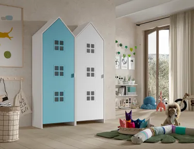 Produktbild von VIPACK - CASAMI BRUGES Set 2-tlg. best. aus: Schrank 1-trg. mit Front in Blau und in Weiß