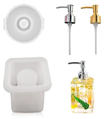 Productafbeelding van Epoxyhars gietset met 2 doseerders, siliconen mallen voor het zelf maken van zeep en lotions, transparant