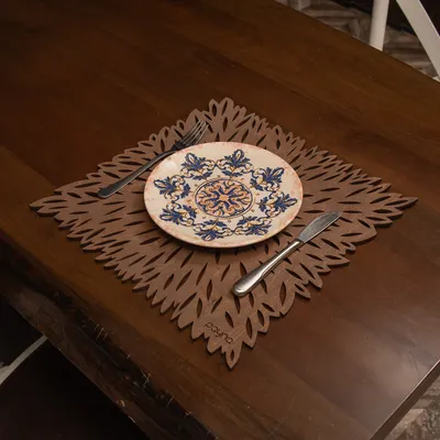 Immagine prodotto di Hermia Concept, Pointy - Wengé, set di tovagliette in legno (4 pezzi), 100% LEGNO, wengé, 36 x 36 cm