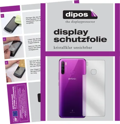 Obrázek produktu pro 2x ochranná fólie pro Infinix S5 Lite zadní čirá ochranná fólie displeje dipos
