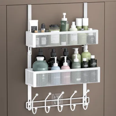 Produktbild von Omgoods – Verstellbarer Türhaken-Organizer mit 2 Körben und 10 Haken