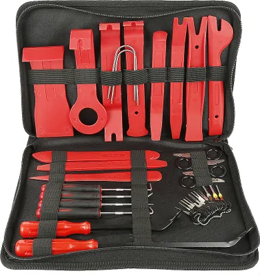 Produktbild von Türverkleidung Zierleistenkeile-Set 35tlg - verschiedene Formen - Fahrzeug Innen-Verkleidung Demontage mit Nylon - Werkzeug Rolltasche