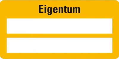 Produktbild von Dreifke® Aufkleber I Inventaretikett Eigentum, gelb, Dokumentenfolie, selbstk...