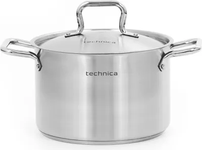 Produktbild von TECHNICA Mittlerer Topf 7,2L | 24 cm | Edelstahldeckel | Edelstahl Induktion Kochtopf