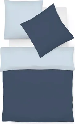 Produktbild von Fleuresse Halbleinen Wendebettwäsche Provence W Verviers 135x200 cm + 80x80 cm navy-bleu