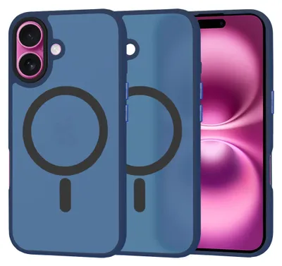 Produktbild von Techsuit HaloFrost Back Cover Hülle mit MagSafe für Apple iPhone 16 Plus - Dunkelblau
