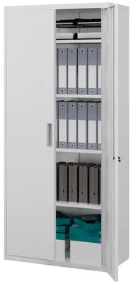 Imagen del producto de Armario de acero con 5 estantes | Color: Blanco | Dimensiones: 80x40x180 cm