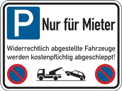 Produktbild von Dreifke® Parkverbotsschild, Nur für Mieter Widerrechtlich abgestellte Fahrzeu...