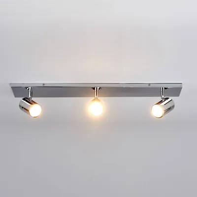 Produktbild von Lindby - Moderne 3-flammige Bad I Badezimmerlampe Chrom IP44 - Dejan I Außenbeleuchtung - Stahl Länglich I Rund - LED geeignet GU10