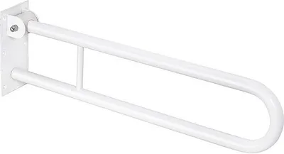 Produktbild von BELP Klappgriff in U-Form mit Arretierung Eisen Weiß 100x250x829 mm, 120 kg Traglast für Bad & WC >> zum Bohren