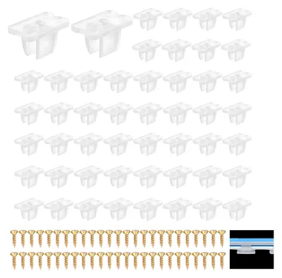LED-Streifenclips 50 Stück, durchscheinend, 5-6 mm, mit Schrauben