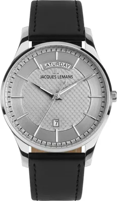 Jacques Lemans 1-2193B Herrenarmbanduhr London Schwarz/Hellgrau 1