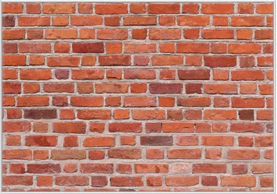 Produktbild von Wallario Wandbild Rote Ziegelsteinwand - Backsteine, Größe: 70,30 x 100,30 cm, Poster mit weißem Kunststoffrahmen