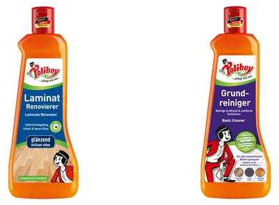 Produktbild von Poliboy Reinigungsset: Grundreiniger & Laminat Renovierer Glänzend - 1L, Inhalt jeweils 500ml, Reinigung & Pflege