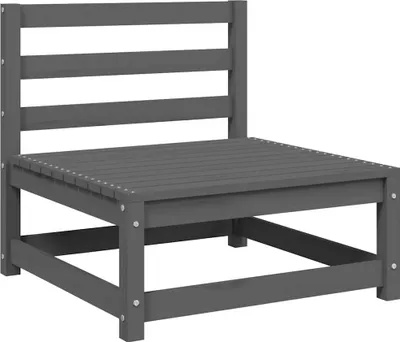 Produktbild von vidaXL Garten-Mittelsofas mit Kissen 2 Stk. Grau Massivholz Kiefer