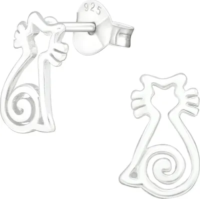 Produktbild von Ohrringe Katze Ohrstecker 925 Sterling Silber