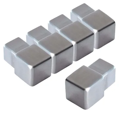 Produktbild von Dalsys 5x Endstück Fliesenprofil 12,5mm Quadratprofil Edelstahl gebürstet - Endkappe für Eckprofil Fliesenschiene - Fliesenprofil Zubehör