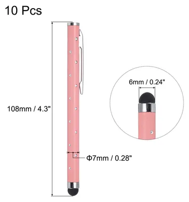 Produktbild von 10Stk Glitzer Strass Stylus Stifte fš¹r Touchscreens Universal Metall Kapazitiver Stift fš¹r Handy Alle Kapazitiven Touchscreen Ger?te Rosa