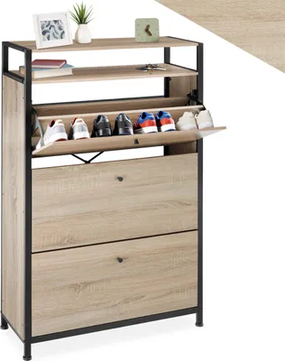 Produktbild von tectake® Schuhschrank Buffalo inklusive Kippschutz, 81 x 32 x 130 cm
