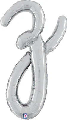 Produktbild von ABC14 Folienballon Buchstabe Skript Silber | Z 61 cm