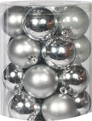 Produktbild von TrendLine Weihnachtskugeln bruchfest, langlebig Ø 4 cm silber 16 Stück