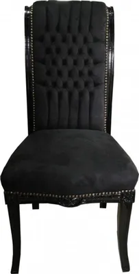 Produktbild von Casa Padrino Barock Hochlehner Esszimmer Stuhl Schwarz / Schwarz - Hochlehnstuhl Möbel