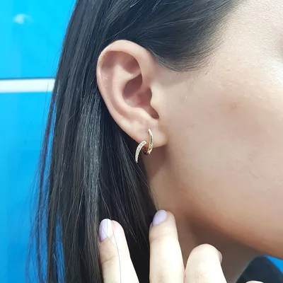 Produktbild von Creolen Diamanten Ohrschmuck 585er Gelbgold