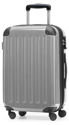 Produktbild von HAUPTSTADTKOFFER Alex - Handgepäck Hartschalen-Koffer Flugzeug erweiterbar Kabinen-Trolley Carry-On Hand Luggage Hardcase, 4 Rollen, 55 cm, 42 L,Silber