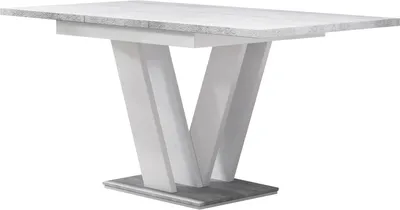 Produktbild von MIRJAN24 Esstisch Masiv, Design Tisch, Stilvoll Ausziehbar Esszimmertisch, Esszimmer (Farbe: Weiß / Beton)