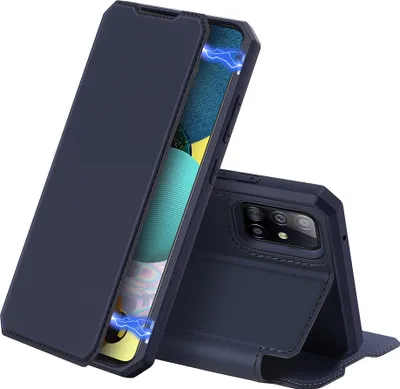 Produktbild von DUX DUCIS für Samsung A21S/A51 5G Magnet Handy Halter Leder Case mit Karten Slot blue_Samsung A51