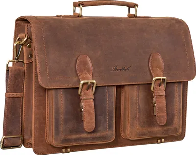 Produktbild von Benthill Aktentasche aus Echtleder - Lehrertasche - Umhängetasche - Leder-Tasche Business - Große Leder Herren Arbeitstasche aus Büffelleder