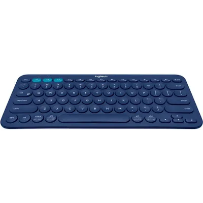 Produktbild von Logitech K380 Multi-Device, Mini, Kabellos, Bluetooth, QWERTY, Blau