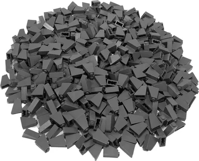 A pile of dark gray LEGO bricks.