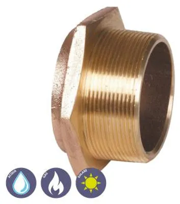 Productafbeelding van Brazingsleeve met mannelijk schroefdraad, van brons, 42 x 1"1/2