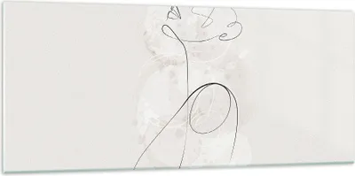 Produktbild von Bilder auf glas - Einteilig - Frau eins Linie - 120x50cm - Glasbilder - Wandbilder - Bilder - zum Aufhängen bereit - Wanddekoration aus Glas - Glas Bilder - Wandbild auf Glas - GAB120x50-4576