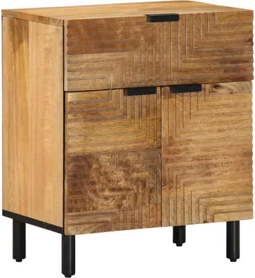 Imagen del producto de Maison Exclusive - Mesita de noche marrón de 50x33x60 cm, hecha de madera maciza de mango