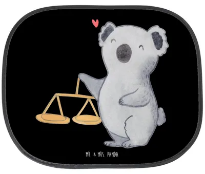 Produktbild von Mr. & Mrs. Panda Sonnenschutz Autoscheibe Waage Astrologie - Schwarz - Geschenk, Tierkreiszeichen, Auto, Zum Geburtstag, Geburtstagsgeschenk, Fenster, Sternzeichen