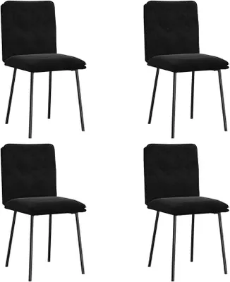 Imagen del producto de Juego de 4 sillas de comedor, tapizadas en terciopelo, color , con estructura de metal