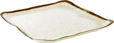 Produktbild von APS 84517 Teller STONE ART, 33 x 32,5 cm, Höhe 3 cm, Melamin, creme/weiß