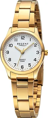 Produktbild von Regent Metall Damen Uhr Armbanduhr Quarz gold Metallarmband D2URF1421