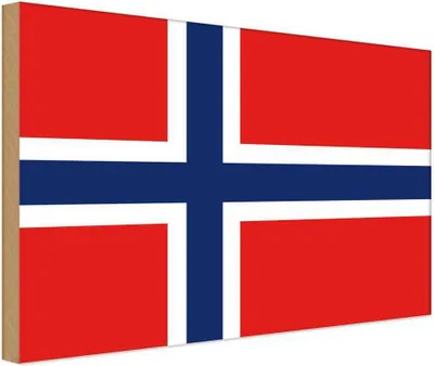 Produktbild von vianmo Holzschild 30x40 cm Norwegens Norway Flagge Fahne Wappen