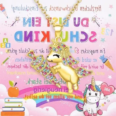 Immagine prodotto di Collana da bambina in oro - gioielli alla moda con motivo a cuore