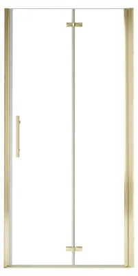 Produktbild von Duschspa 110x195cm Gold gebürstet Nischentür Falttür Pendeltür Duschabtrennung Drehtür 6mm ESG Nanoglas Duschkabinen