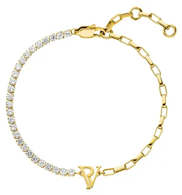Produktbild von PAUL VALENTINE - Damen Armband Edelstahl - Vergoldet/Golden - mit Zirkonia Stein