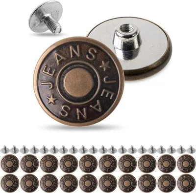 Produktbild von Messing Jeansknöpfe 14mm bronzefarben schraubbar