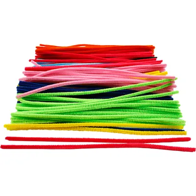 Produktbild von Chenilledraht, Sortiment, Stärke: 6 mm, L 30 cm, Sortierte Farben, 200sort.